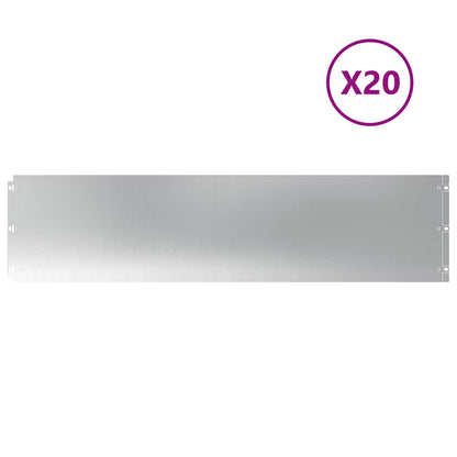 Lawn Edging 20 pcs 25 x 103 cm Galvanised Steel Silver