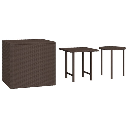 Garden Side Table | Brown | PE rattan | Small | Stackable