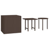 Patio Side Tables 3 pcs Brown Poly Rattan