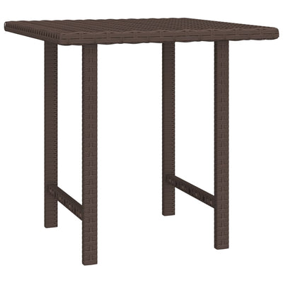 Patio Side Tables 3 pcs Brown Poly Rattan