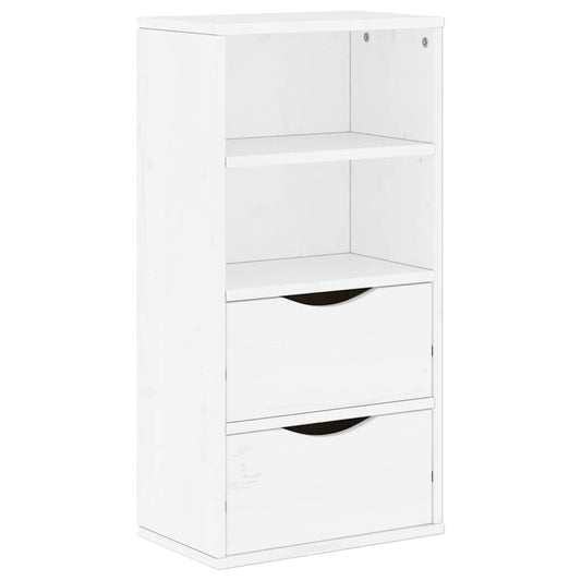 Side Cabinet with Drawers ODDA White 40x24x79 cm Solid Wood Pine
