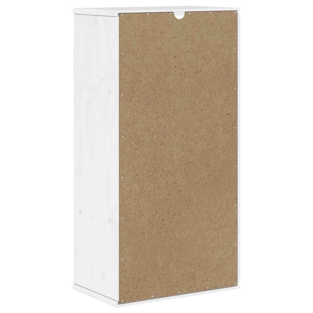 Side Cabinet with Drawers ODDA White 40x24x79 cm Solid Wood Pine