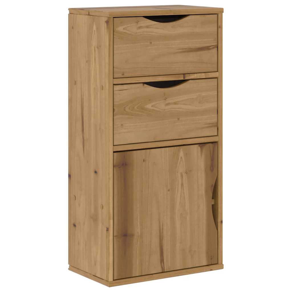 Side Cabinet with Drawers ODDA 40x24x79 cm Solid Wood Pine
