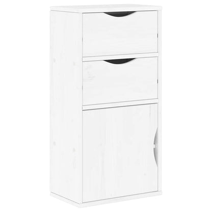 Side Cabinet with Drawers ODDA White 40x24x79 cm Solid Wood Pine