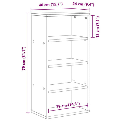 Side Cabinet ODDA White 40x24x79 cm Solid Wood Pine