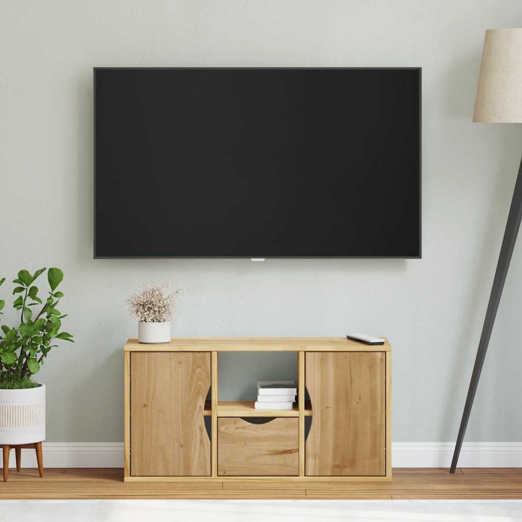 TV Cabinet with Drawer ODDA 79x24x40 cm Solid Wood Pine