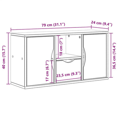 TV Cabinet with Drawer ODDA 79x24x40 cm Solid Wood Pine