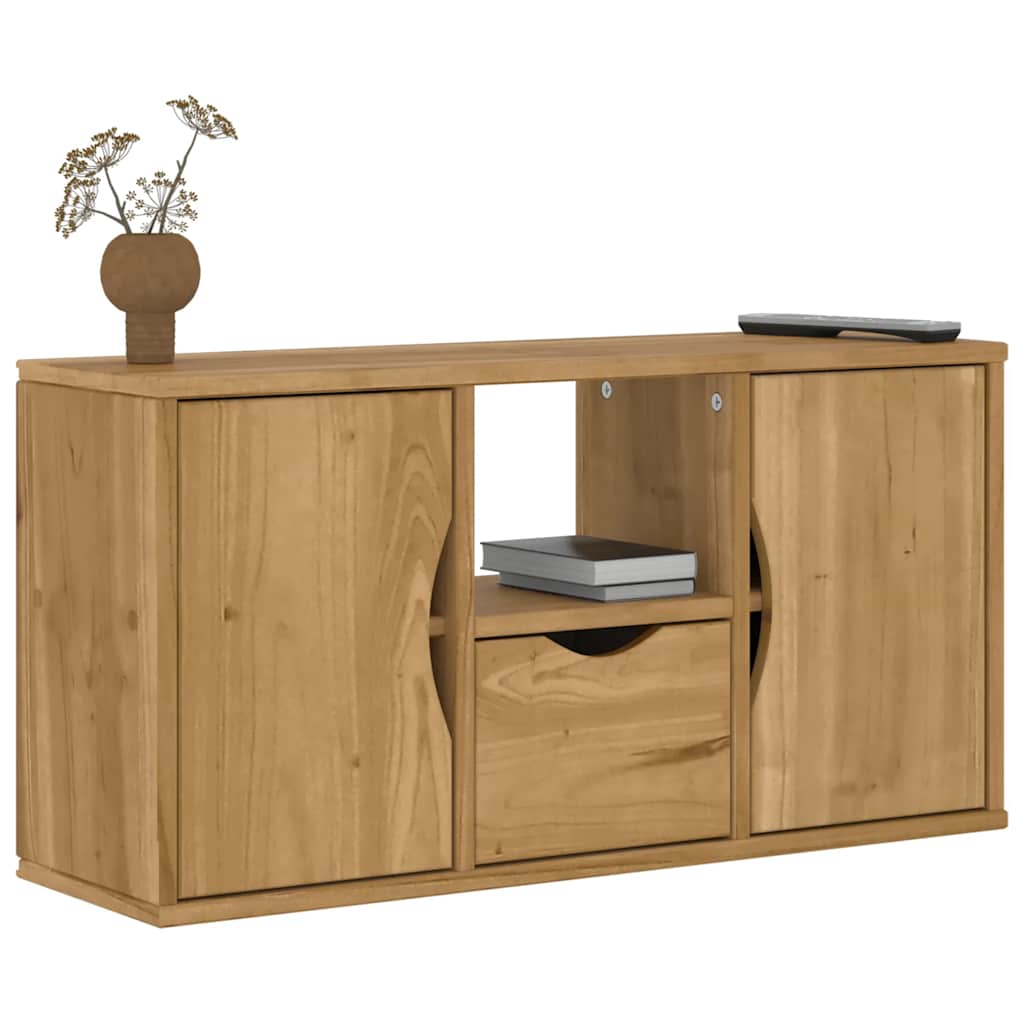 TV Cabinet with Drawer ODDA 79x24x40 cm Solid Wood Pine