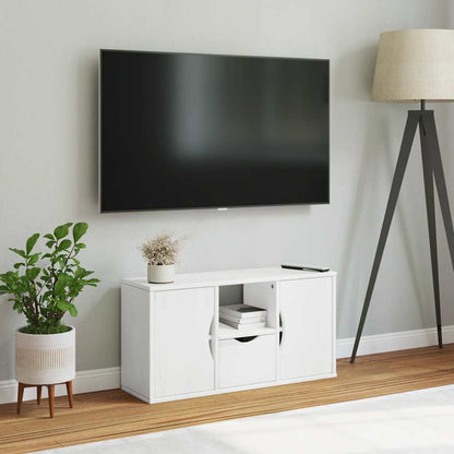 TV Cabinet with Drawer ODDA White 79x24x40 cm Solid Wood Pine