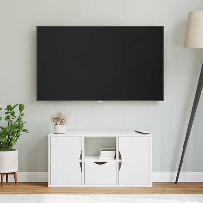 TV Cabinet with Drawer ODDA White 79x24x40 cm Solid Wood Pine