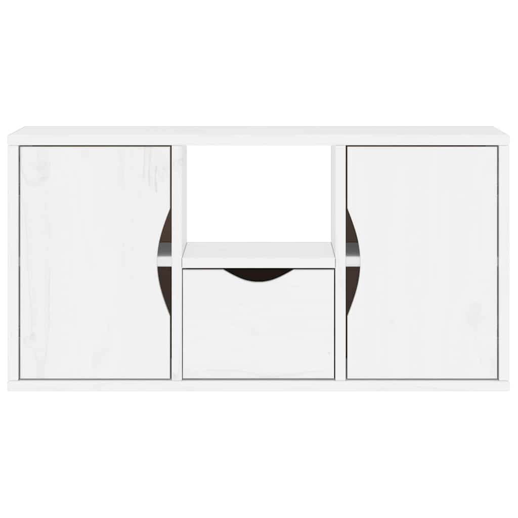 TV Cabinet with Drawer ODDA White 79x24x40 cm Solid Wood Pine