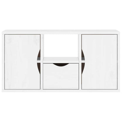 TV Cabinet with Drawer ODDA White 79x24x40 cm Solid Wood Pine