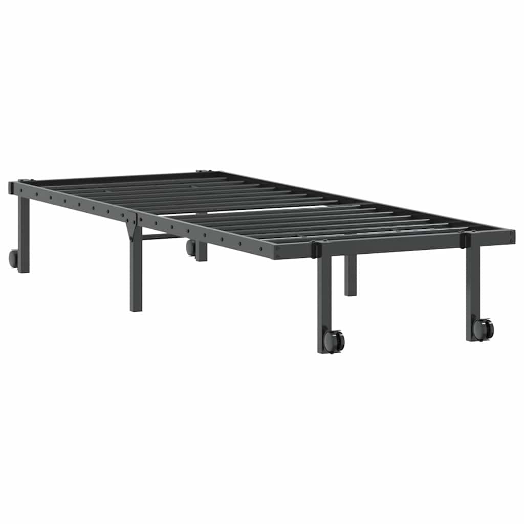 Bed Frame without Mattress Foldable Black 75x190 cm Steel