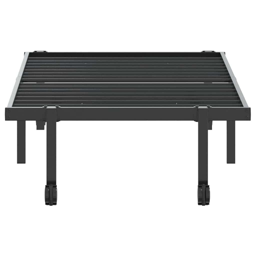 Bed Frame without Mattress Foldable Black 75x190 cm Steel