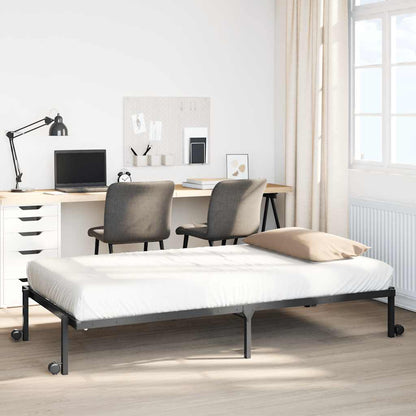 Bed Frame without Mattress Foldable Black 80x200 cm Steel