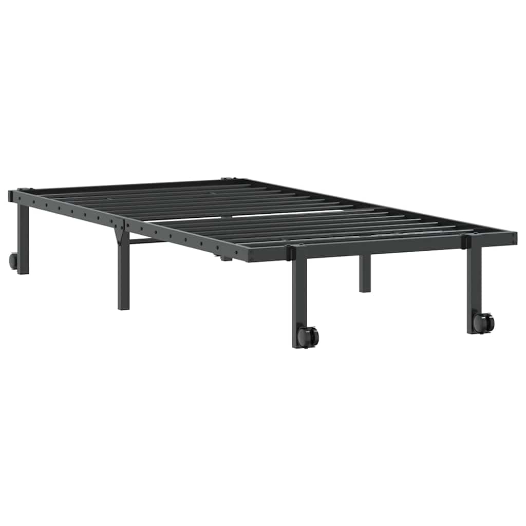 Bed Frame without Mattress Foldable Black 90x200 cm Steel