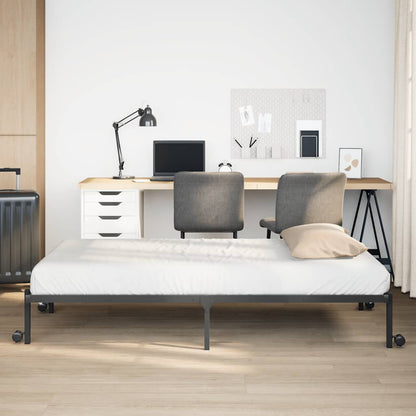 Bed Frame without Mattress Foldable Black 100x200 cm Steel