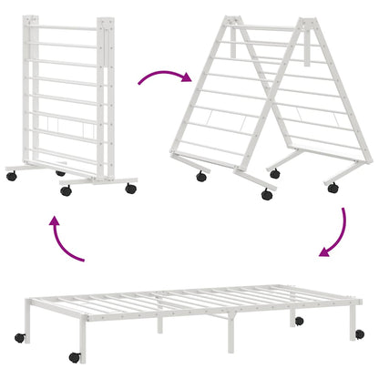 Bed Frame without Mattress Foldable White 80x200 cm Steel