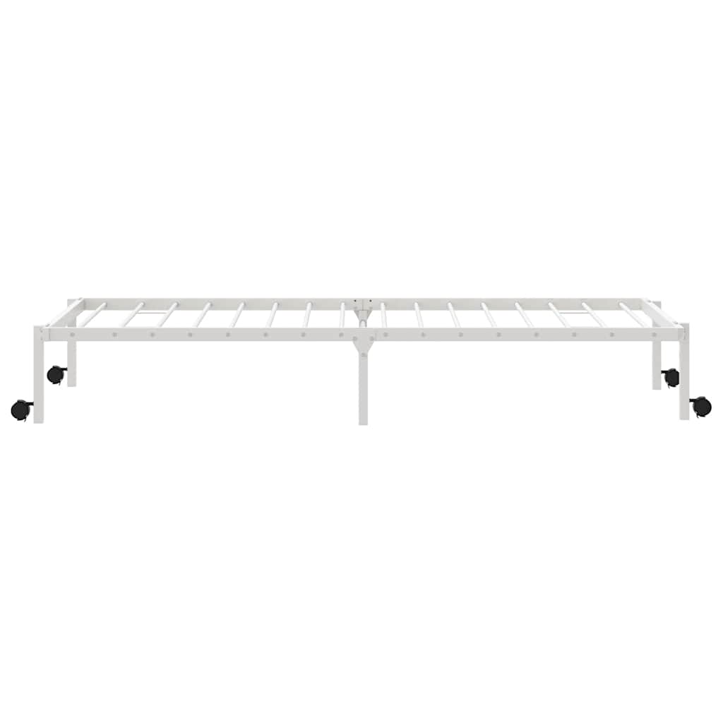 Bed Frame without Mattress Foldable White 90x190 cm Steel
