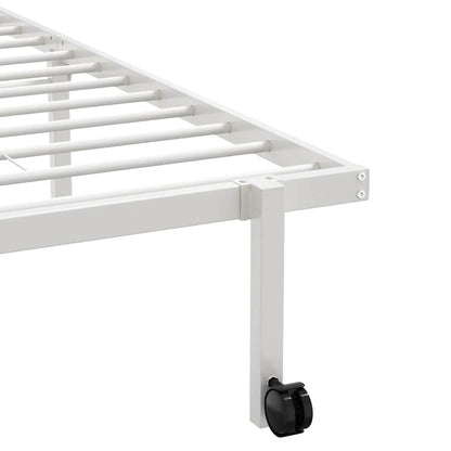 Bed Frame without Mattress Foldable White 90x190 cm Steel