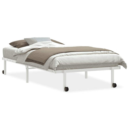 Bed Frame without Mattress Foldable White 100x190 cm Steel
