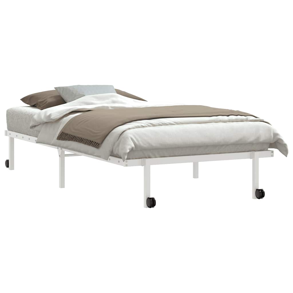 Bed Frame without Mattress Foldable White 100x200 cm Steel