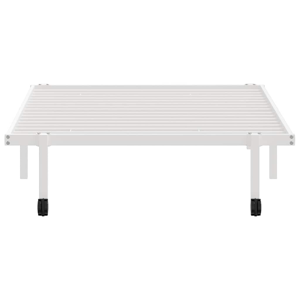 Bed Frame without Mattress Foldable White 100x200 cm Steel