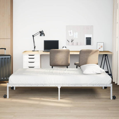 Bed Frame without Mattress Foldable White 107x203 cm Steel