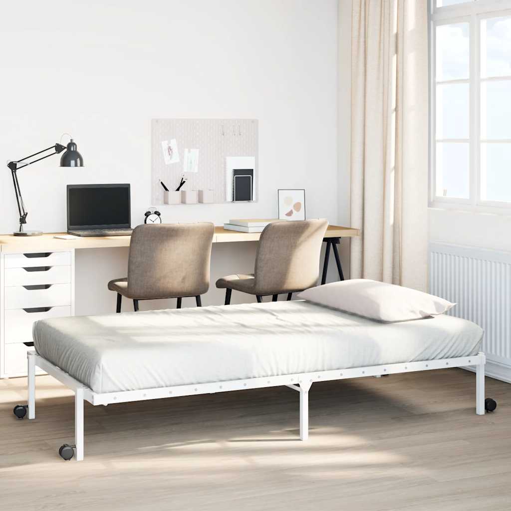 Bed Frame without Mattress Foldable White 107x203 cm Steel