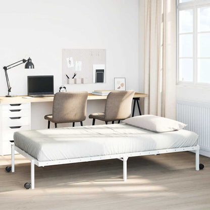 Bed Frame without Mattress Foldable White 107x203 cm Steel