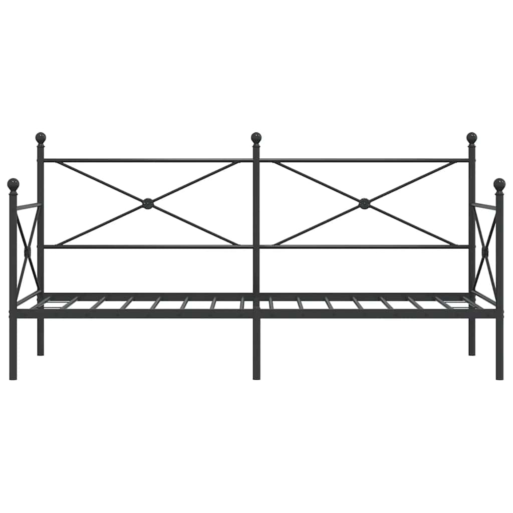 Day Bed without Mattress Black 75x190 cm Steel