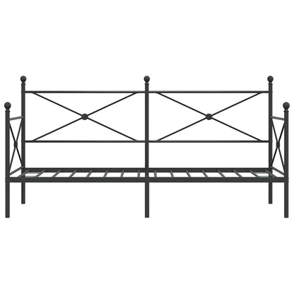 Day Bed without Mattress Black 75x190 cm Steel