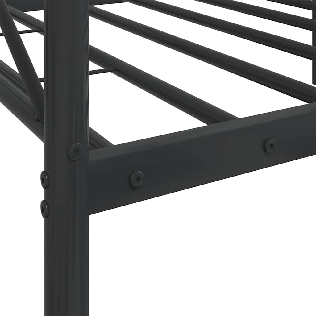 Day Bed without Mattress Black 75x190 cm Steel