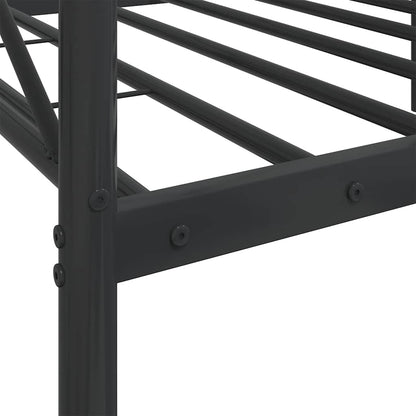 Day Bed without Mattress Black 75x190 cm Steel