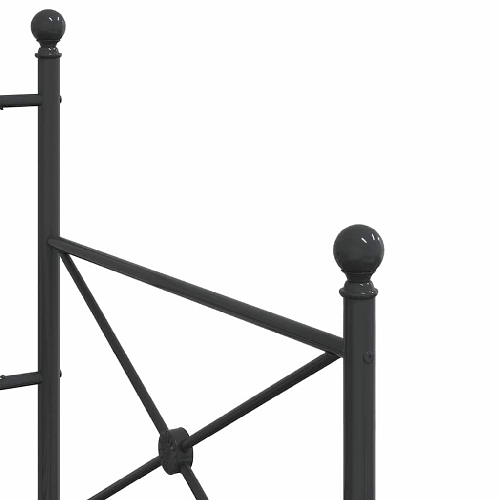 Day Bed without Mattress Black 80x200 cm Steel
