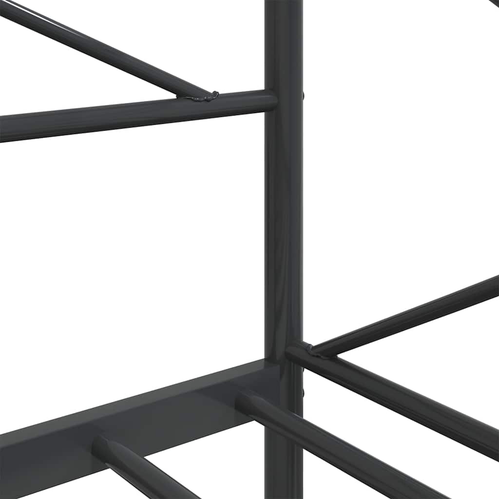 Day Bed without Mattress Black 80x200 cm Steel