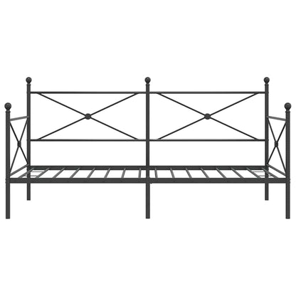 Day Bed without Mattress Black 100x190 cm Steel
