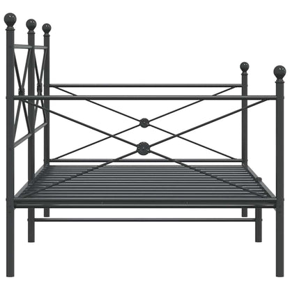 Day Bed without Mattress Black 100x190 cm Steel