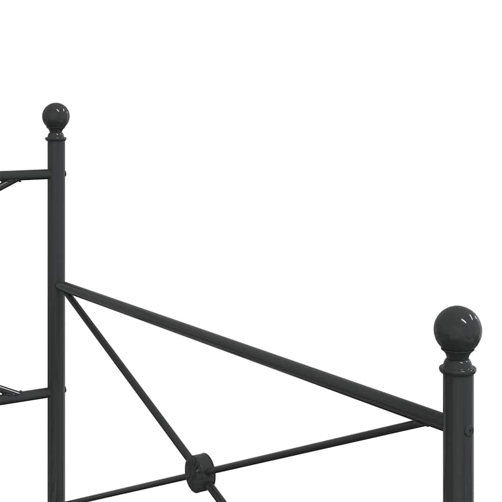 Day Bed without Mattress Black 100x190 cm Steel