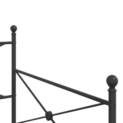 Day Bed without Mattress Black 100x190 cm Steel