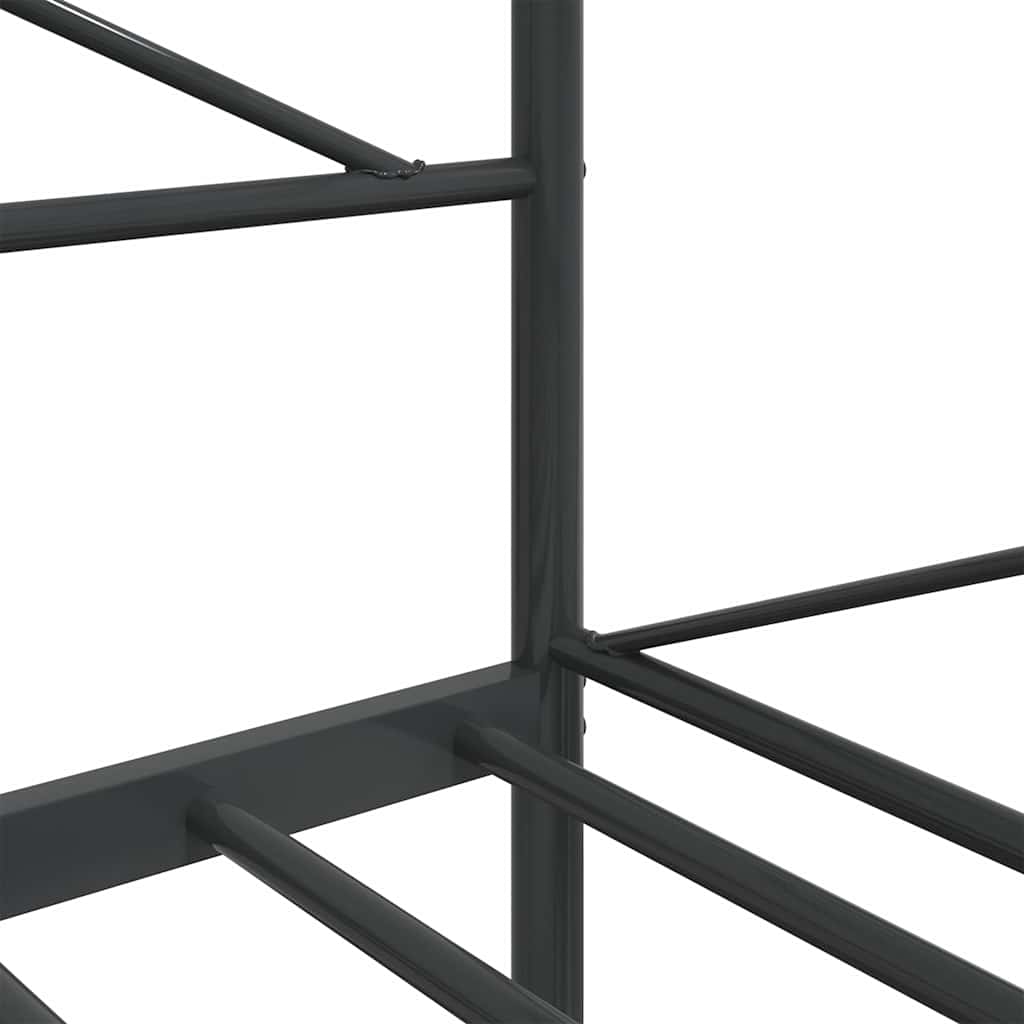Day Bed without Mattress Black 100x190 cm Steel