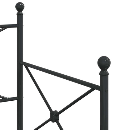 Daybed with Trundle without Mattress Black 75x190 cm Steel