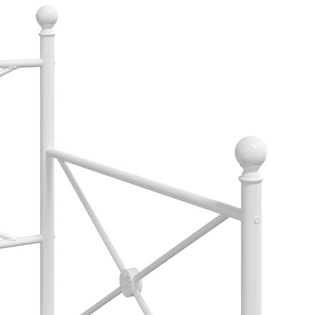 Daybed with Trundle without Mattress White 75x190 cm Steel