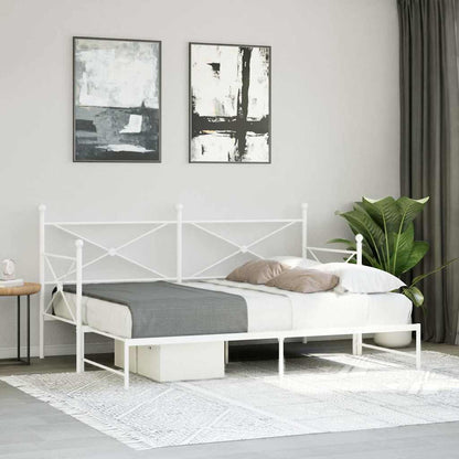 Daybed with Trundle without Mattress White 80x200 cm Steel