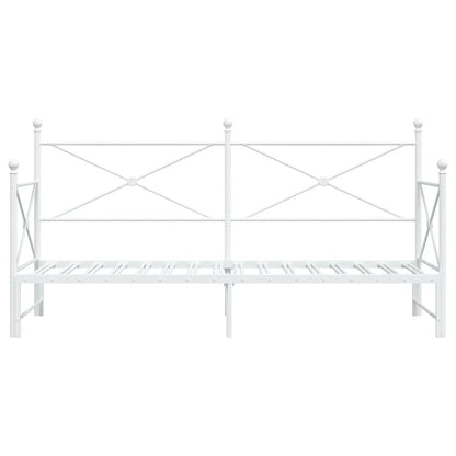 Daybed with Trundle without Mattress White 80x200 cm Steel