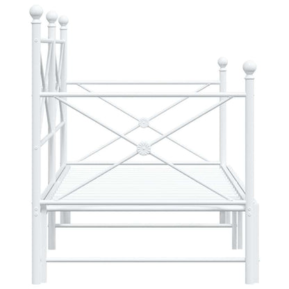 Daybed with Trundle without Mattress White 80x200 cm Steel