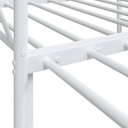 Daybed with Trundle without Mattress White 90x200 cm Steel