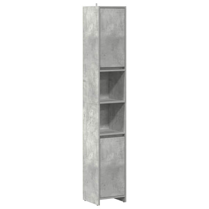 4 Piece Bathroom Furniture Set Concrete Grey Engineered Wood