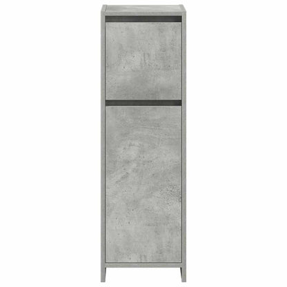 4 Piece Bathroom Furniture Set Concrete Grey Engineered Wood