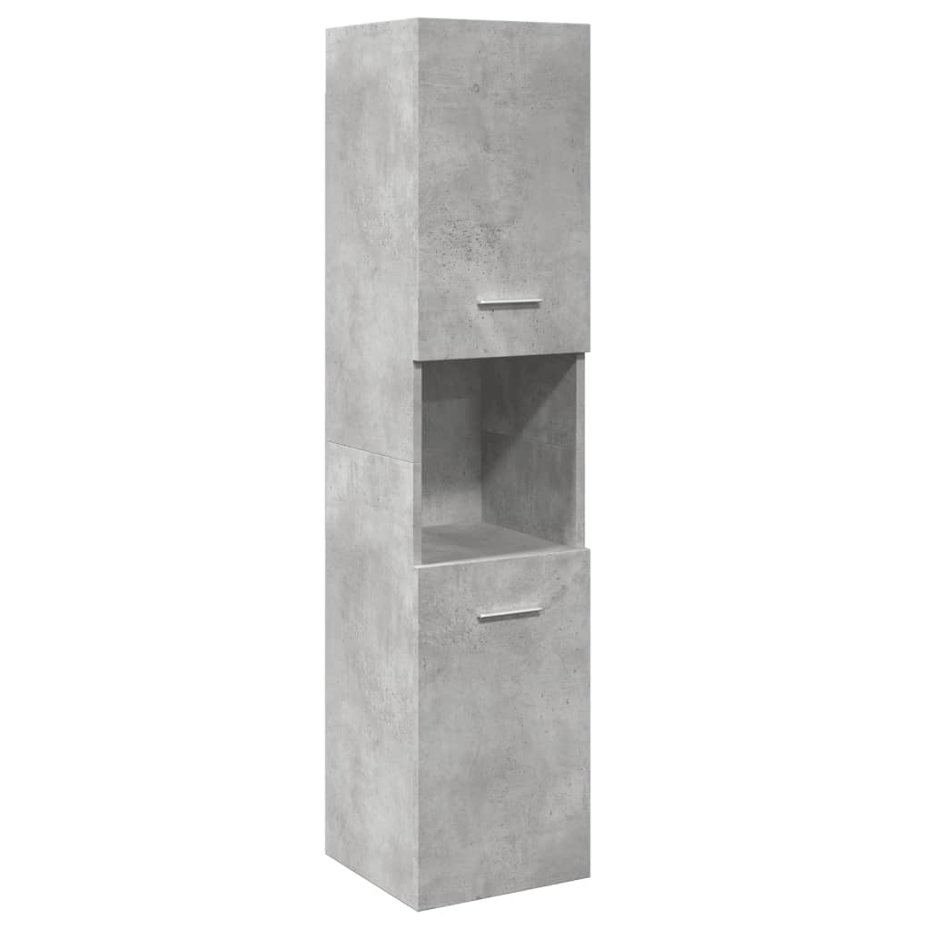 4 Piece Bathroom Furniture Set Concrete Grey Engineered Wood